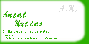 antal matics business card